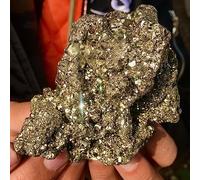 Cristal de pirita natural racimo irregular de piedra mineral de roca para decoración del hogar, cristales crudos minerales, 100-150 g