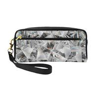 Cristal Estilo Textura de Diamante, Bolsa de Maquillaje Bolsa de cosméticos Bolsa de Aseo de Viaje portátil Estuche de Cuero para Mujeres y niñas