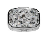 Cristal estilo textura de diamante, Pastillero cuadrado para bolsillo o monedero, pequeño contenedor de pastillas, organizador de pastillas de viaje