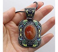 Cristal Lapislázuli Turquesas Pendentif Colliers pour Femmes Hommes-Agate rouge