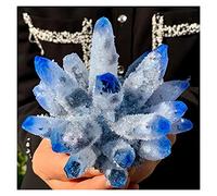 Cristal Natural áspero raro Natural azul cristal racimo espécimen boda decoración acuario 400-450g Cristales Reiki