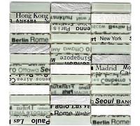 Cristal Natural Blanco Gris Mosaico City Wc Ducha Baldosas de Espejo W B87-19