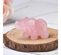 Cristal Natural Cuarzo Rosa Amatista Oso Animales Piedra Curativa Decoración Del Hogar Artesanía Adornos Figurita Regalo,Cuarzo Rosa,1 PC