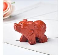 Cristal Natural Cuarzo Rosa Amatista Oso Animales Piedra Curativa Decoración Del Hogar Artesanía Adornos Figurita Regalo,jaspe Rojo,1 PC