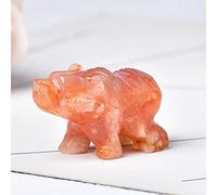 Cristal Natural Cuarzo Rosa Amatista Oso Animales Piedra Curativa Decoración Del Hogar Artesanía Adornos Figurita Regalo,Ágata Flor De Cerezo,1 PC