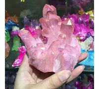 Cristal natural en bruto 260-320g Espécimen de racimo de cristal de cuarzo de aura de llama rosa hermosa rara