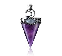 Cristal Natural piedra de cuarzo amatistas Reiki Árbol de la vida hexágono corazón Chakra piedra colgante alambre envuelto joyería,Amatista 10