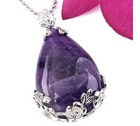 Cristal Natural piedra de cuarzo amatistas Reiki Árbol de la vida hexágono corazón Chakra piedra colgante alambre envuelto joyería,Amatista 3