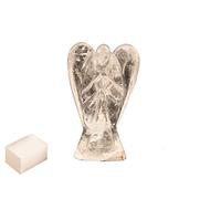 Cristal natural Piedra de cuarzo Reiki Tallado Piedra preciosa espiritual Ángel de bolsillo Estatua del ángel con cubo de selenita Terapia de cristal "2 pulgadas aprox. - Blessfull Healing