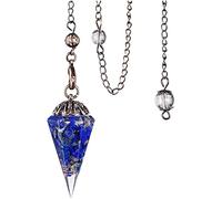 Cristal Natural Piedra Natural Cuarzo Roca Choler Cristal Hexagonal Punta Colgante Péndulo Accesorios de joyería for Collar Unisex,size2-opal (Color : Size1-lapis Lazuli)