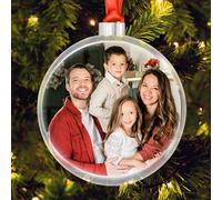 Cristal Plaque - Adornos NAVIDEÑOS Personalizados con Foto | Bola de Navidad con Imagen y Nombre | Decoración Navideña Artesanal | Regalo Original Personalizado con Fotografía