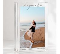 Cristal Plaque - Bloque Metacrilato con Imagen y Texto “Te Quiero” | Placa Personalizada Vertical | Foto Personalizada Regalo para Pareja, Aniversario o Cumpleaños | Decoración Hogar Premium