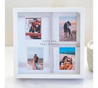 Cristal Plaque Hucha Personalizada con 4 Fotos y Texto “Donde Sea, Pero Ir Juntos” - Acrílico Transparente y Madera - Regalo Emotivo para Celebraciones, Cumpleaños y Aniversarios