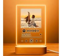 Cristal Plaque Lámparas personalizadas con foto personalizada Spotify - Lampara para fotos con luz LED en metacrilato - Regalo único para pareja y ocasiones especiales