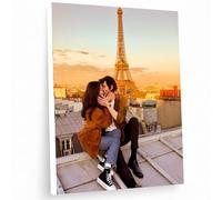 Cristal Plaque - Lienzo Personalizado con 1 Foto en Bastidor de Madera | Cuadro Decorativo Moderno para Salón o Dormitorio | Regalo para Parejas, Aniversario, San Valentín | Impresión Premium