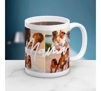 Cristal Plaque - Taza Cerámica Personalizada para Mamá con 4 Fotos y Mensaje “Mamá” | Taza Cerámica 325ml | Acabado Premium, Asa Ergonómica | Regalo Día de la Madre, Cumpleaños y Aniversario