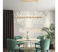 Cristal Plateado Dandelion 9 Firos Artificiales Ligeros Candelier para Sala de Estar Comedor G9 Bulbos incluidos