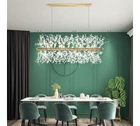 Cristal Plateado Dandelion 9 Firos Artificiales Ligeros Candelier para Sala de Estar Comedor G9 Bulbos incluidos