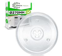 Cristal Plato Microondas Universal con un Diámetro Ø 27 cm tiene 3 Pies de Fijación en la Base con Código Original 297544 per Gorenje 482000100016 per Whirlpool per Indesit - ONIX TECH