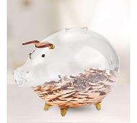 Cristal transparente cerdo monedas hucha hucha, hucha, hucha, #298