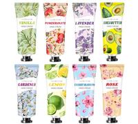 CRISTALBOX Crema de manos, regalos de Navidad para mujeres, tamaño de viaje, lociones sueltas para manos secas, paquete de 8