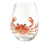 Cristalería artesanal 2D de pulpo con anillos azules, vidrio para beber de pulpo oceánico, taza de cóctel náutica hecha a mano, regalo inspirado en animales marinos, decoración oceánica, E