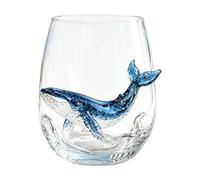Cristalería artesanal 2D de pulpo con anillos azules, vidrio para beber de pulpo oceánico, taza de cóctel náutica hecha a mano, regalo inspirado en animales marinos, G