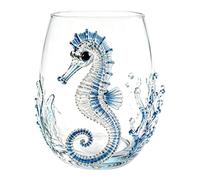 Cristalería artesanal 3D de pulpo con anillos azules, vaso de pulpo oceánico, taza de cóctel náutica hecha a mano, regalo inspirado en animales marinos, C