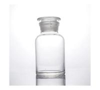 Cristalería de Laboratorio Botella de reactivo de boca ancha de 250 ml, vidrio transparente con tapón de vidrio esmerilado, equipo de laboratorio.