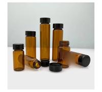 Cristalería de Laboratorio Botella de reactivo de vidrio transparente/marrón con tapa de plástico y tapón de rosca, 3 ml, 5 ml, 10 ml, 15 ml, 20 ml, 30 ml, 40 ml y 50 ml (20 unidades/lote)(40ml brown)