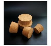 Cristalería de Laboratorio Lote de 5 tapones de corcho de madera for tubos de laboratorio, diámetro superior de 32 mm a 88 mm, for botellas de vidrio pequeñas.(47x37x35mm)