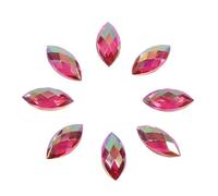 Cristales acrílicos con parte posterior plana, 500 piezas de 7x15 mm, gemas deslumbrantes sin agujeros, piedras preciosas de diamantes de imitación AB para adornos de álbumes de (Rosa roja)