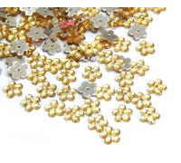 Cristales acrílicos proximidad, 250 unidades, 8 mm, diseño de flores, piedras preciosas con agujero en la parte trasera plana, piedras de resina para textiles, ropa, disfraces, adornos (oro amarillo)