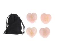 Cristales Curativos de Reiki, Tamaño de la Palma, Energía Positiva en Forma de Corazón, 4 Piezas, Piedras de Preocupación para el Pulgar Ampliamente Utilizadas para Meditación
