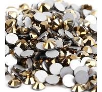 Cristales de agua Cristales de imitación sin fijación térmica for decoración de uñas, ropa, bricolaje, multicolor, varios tamaños(Gold Hematite,Ss8 1440pcs)