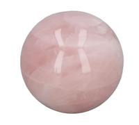 Cristales de Cuarzo Rosa, Piedra Decorativa de Rosa de Cristal, Bolas de Cristal de Cuarzo Rosa de 2 Pulgadas con Base Transparente para Adivinación de Fotografía
