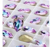 Cristales de lágrima violeta brillante K9, cristales de lágrima con punta, para pegar en prendas, manualidades, accesorios de joyería - Vitrail Light - 13 x 18 mm (10 unidades)