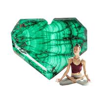 Cristales de malaquita, forma de corazón natural, piedra mineral, muestra irregular pulida con textura para exhibición de energía, juego de regalo, acento inspirado en la naturaleza, reiki, curación