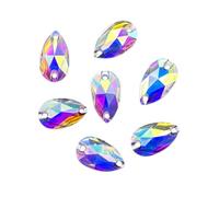 Cristales de resina con forma de lágrimas, de la marca Eimass, para coser o pegar, 50 unidades, Crystal AB Teardrop, 11 x 18 mm