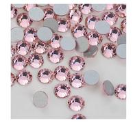 Cristales Hotfix Diamantes de imitación de cristal con parte trasera plana, base plateada brillante, sin fijación por calor, for maquillaje y uñas, SS3-SS50(Light Pink,SS50-144Pcs)