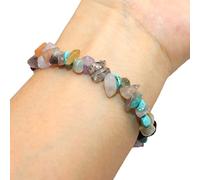 Cristales Naturales 7 Chakras Cuentas De Piedra Ágatas Amatistas De Cuarzo Para La Fabricación De Joyas Mujeres Hombres Yoga Encanto Pulsera DIY,Piedra Colorida,19cm