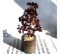 Cristales naturales Racúmeros Árbol de cuarzo Bonsai Rico Rico Atención Curación Piedras Piedras Reiki Feng Shui Decoración del hogar-Granate rojo_Entrega aleatoria