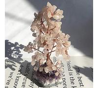 Cristales naturales Racúmeros Árbol de cuarzo Bonsai Rico Rico Atención Curación Piedras Piedras Reiki Feng Shui Decoración del hogar-Cuarzo rosa_Entrega aleatoria