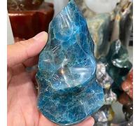 Cristales y piedras Apatita azul natural Antorcha tallada Adornos de piedra de llama Decoración del hogar Habitación del acuario Sueño Espécimen mineral de piedra ( Color : Blau , Size : 400-500g )