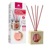 CRISTALINAS | Ambientador Mikado Cubo de Madera con Varillas de ratán | Aroma Frutos Rojos | Duración + de 4 Semanas | 30ml | 0% Alcohol