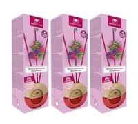 CRISTALINAS Ambientador Mikado en Esfera. Mas de 4 semanas de duración. 20ml. Varillas de Ratan. Aroma Moras. (3x20ml)