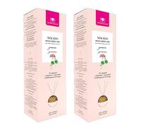 CRISTALINAS. Ambientador Mikado Premium. Difusor esférico con Varillas. 0% Alcohol.Mas de 4 semanas de duración. 20ml. Aroma Geranio. (2x20ml)