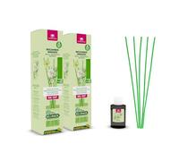 CRISTALINAS | Pack 2 Recambio + Cañas Ambientador Mikado | 100% Puro | Larga Duración 8 Semanas | 35ml | 0% Alcohol (2x35ml, Dama de Noche)