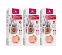 CRISTALINAS | Pack 3 Ambientador Hogar Mikado Cubo de Madera | Aroma Frutos Rojos | 100% Puro | Larga Duración 4 Semanas | 3x30ml | 0% Alcohol