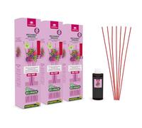 CRISTALINAS | Pack 3 Recambio Ambientador Hogar Mikado + Cañas | Aroma Moras y Frambuesas | Ideal para casa y oficina | 100% Puro | Larga Duración 12 Semanas | 3x85ml | 0% Alcohol